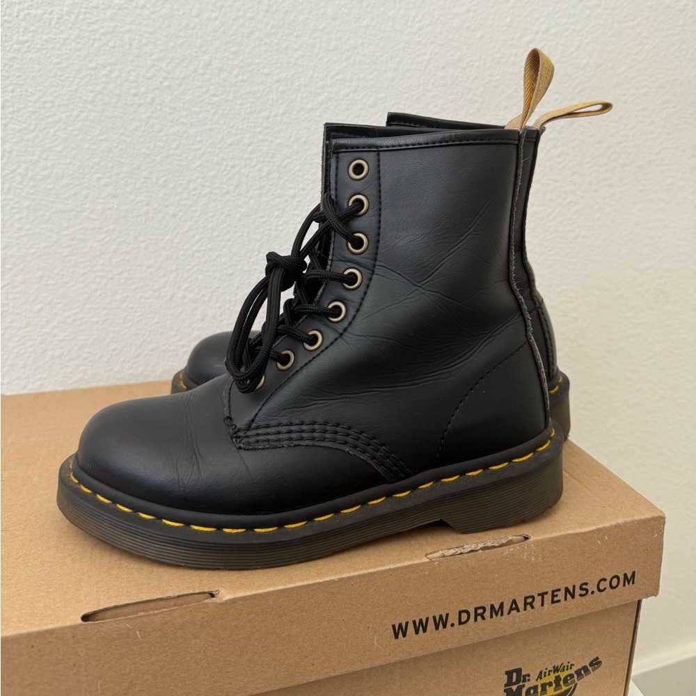 Dr. Martens 1460 vegan 8-eye lace up boots in BLACK size 5 US/36 EU